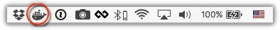 Docker icon on macOS status bar